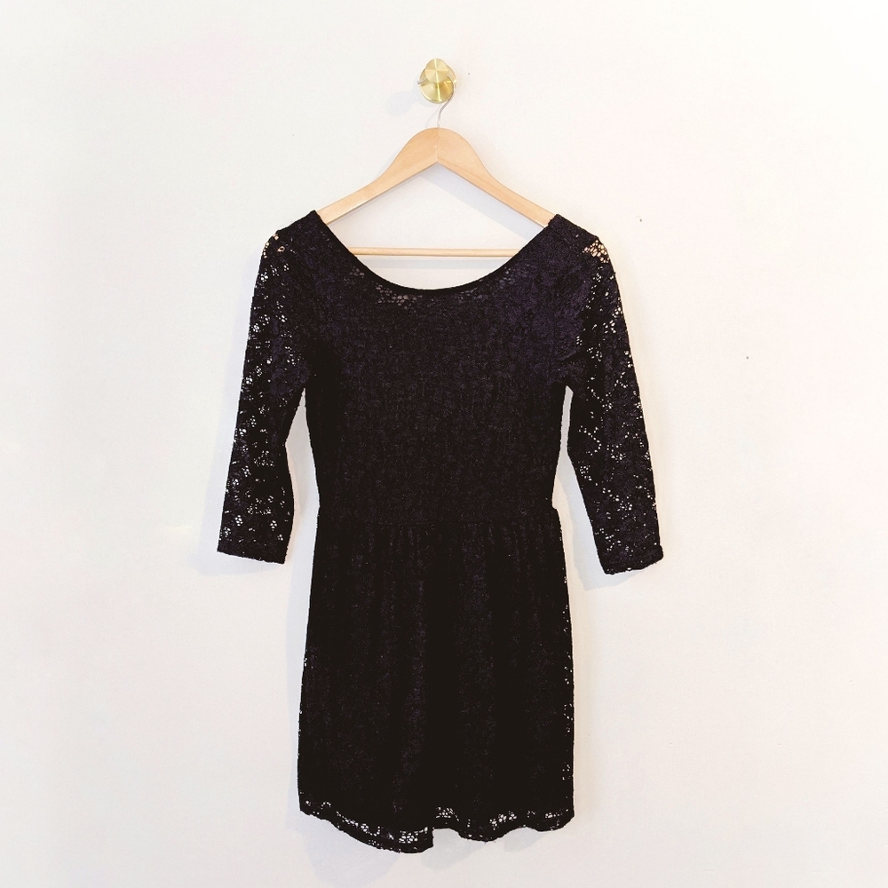 Forever 21 Low Back Black Lace Little Black Dress